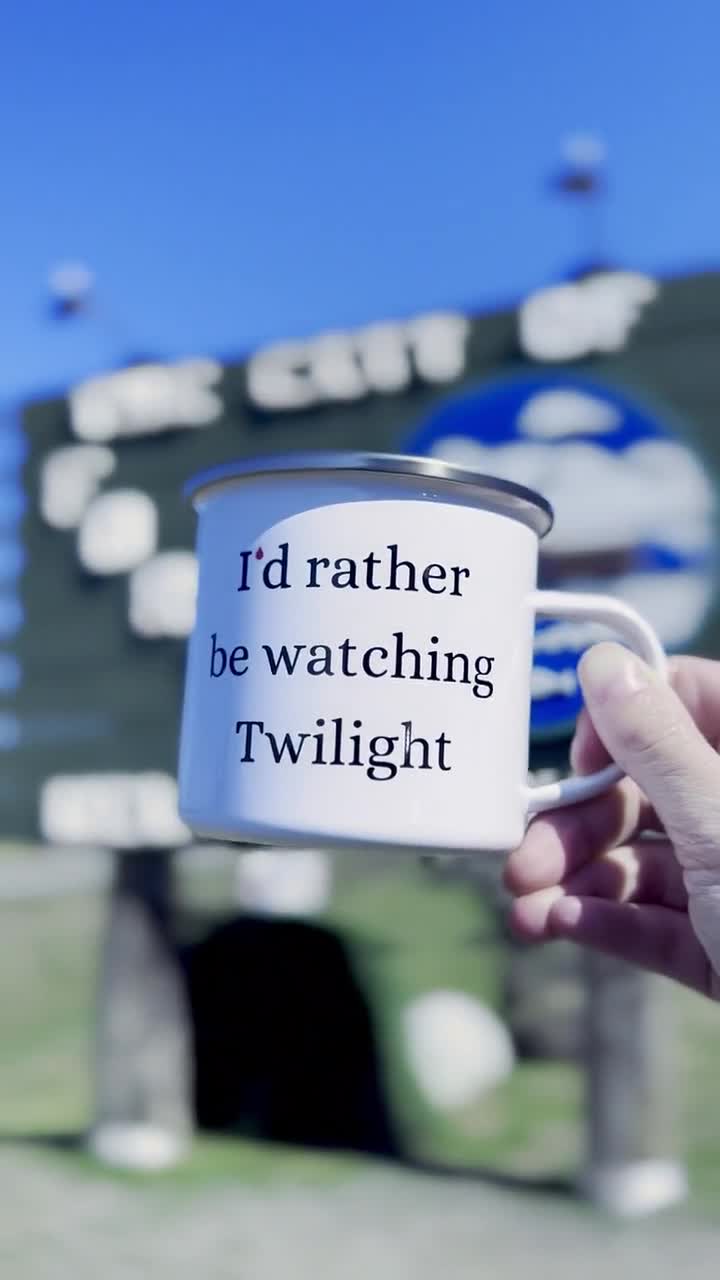 Twilight Camping Mug I'd Rather Be Watching Twilight Coffee Mug Campfire Mug  Twilight Inspired Coffee Cup Twilight Fan Gifts Camp 