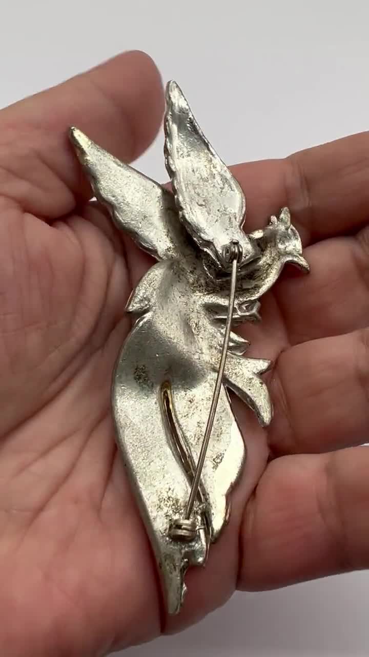 Vintage Brooch Bird of Paradise Antique 1930s Large Figural Brooch