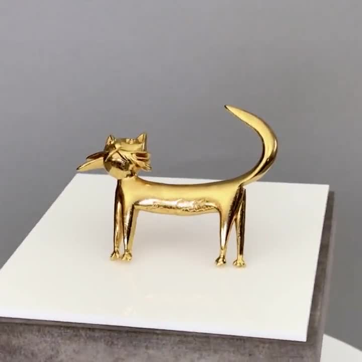 ヴィンテージ 2002 ジャン・コクトー 猫ブローチ - Etsy 日本