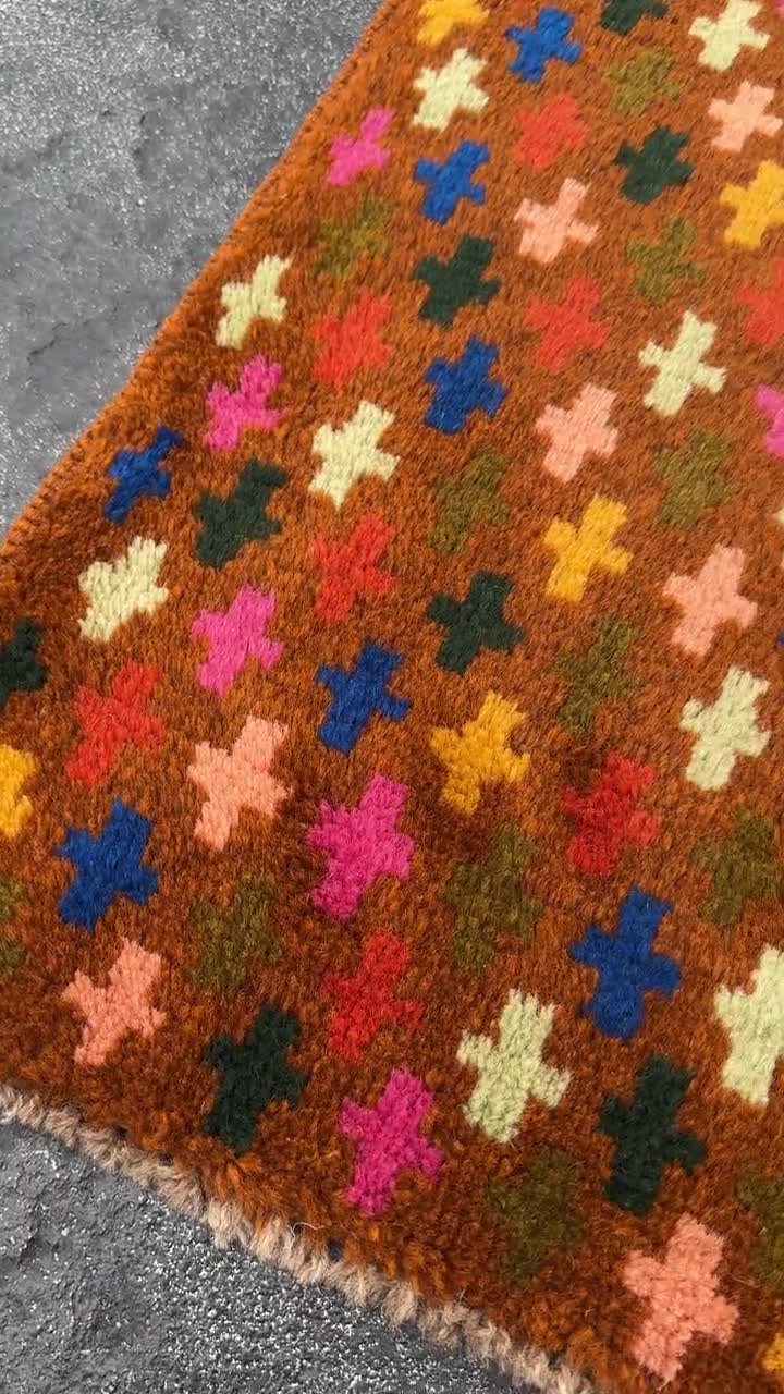 ヴィンテージ アフガン バルーチ 158×90cm 2x3 ハンドメイド ヴィンテージ アフガン バルーチ ラグ | 銅ブラウン