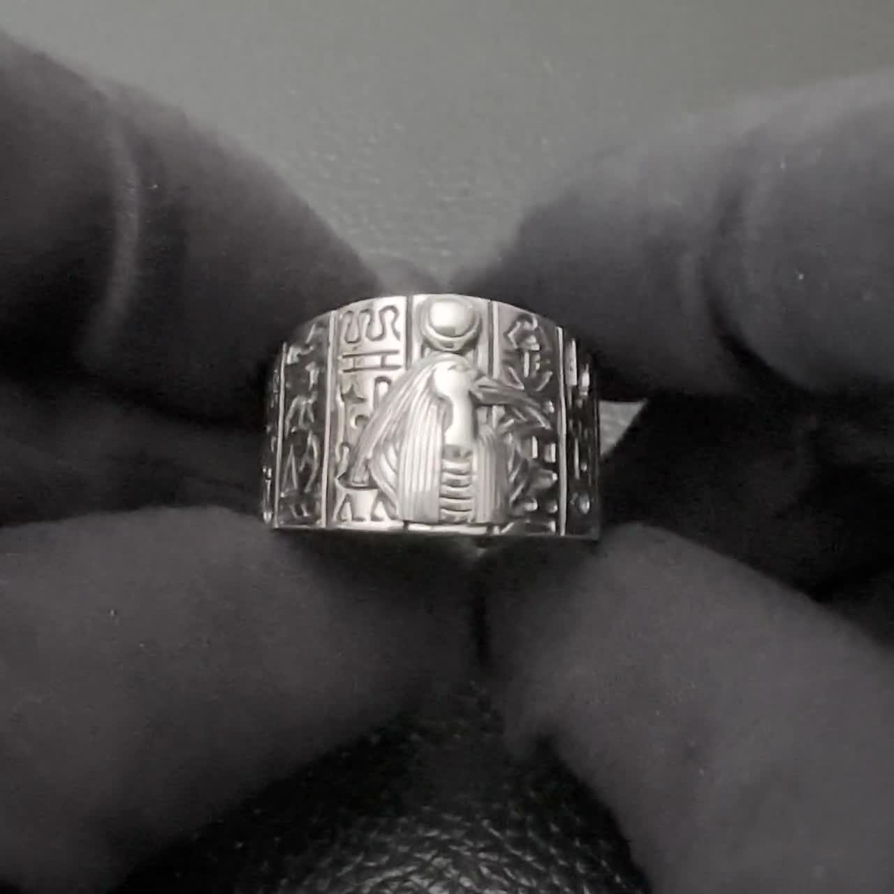 手作り925スターリングシルバートートリングエジプトの知恵の神古代神