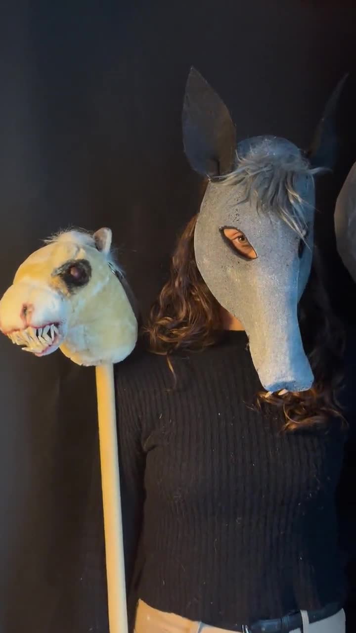 Chubby Roo Halloween Natural Latex Animal Face Mask For Womens And Men, Horse Head Mask Suitable For Halloween Costume Party Cosplay Prop In | Whizz - Foto 6