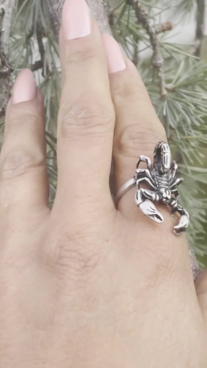 Vintage Sterling Silver Scorpion Ring,Animal Figure Jewelry,Zodiac  Jewelry,Scorpio Gift,Unisex Ring