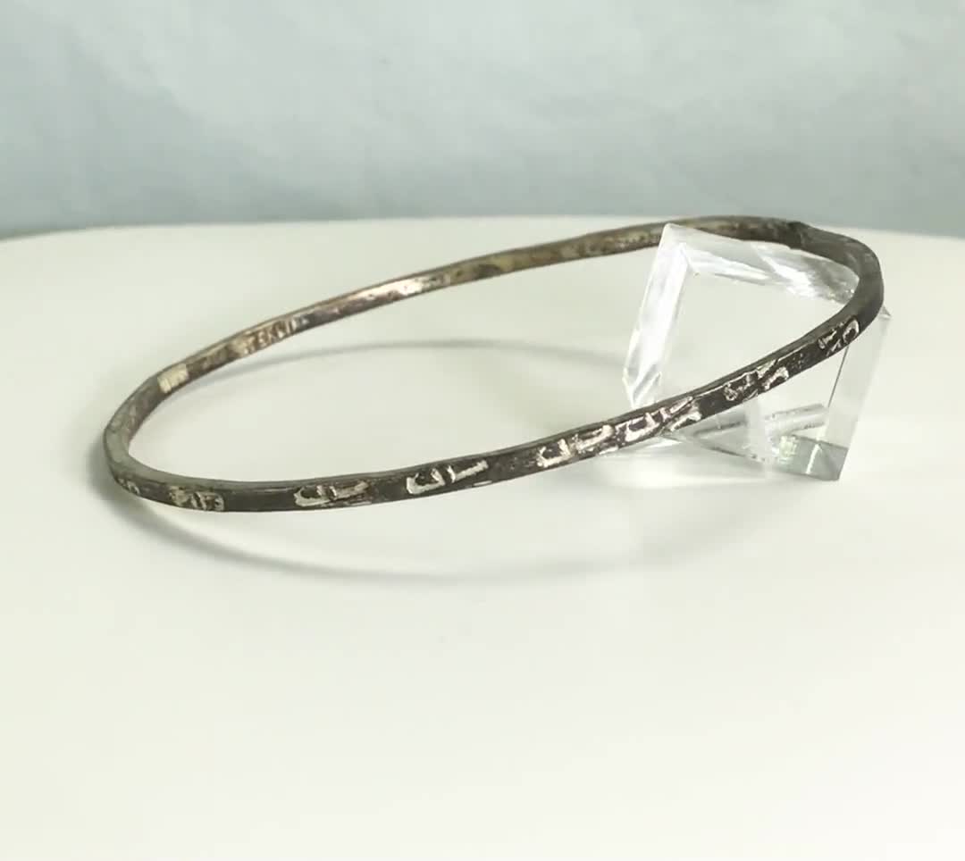 Antico Bracciale da donna in Argento 925 braccialetto a fascia rigido