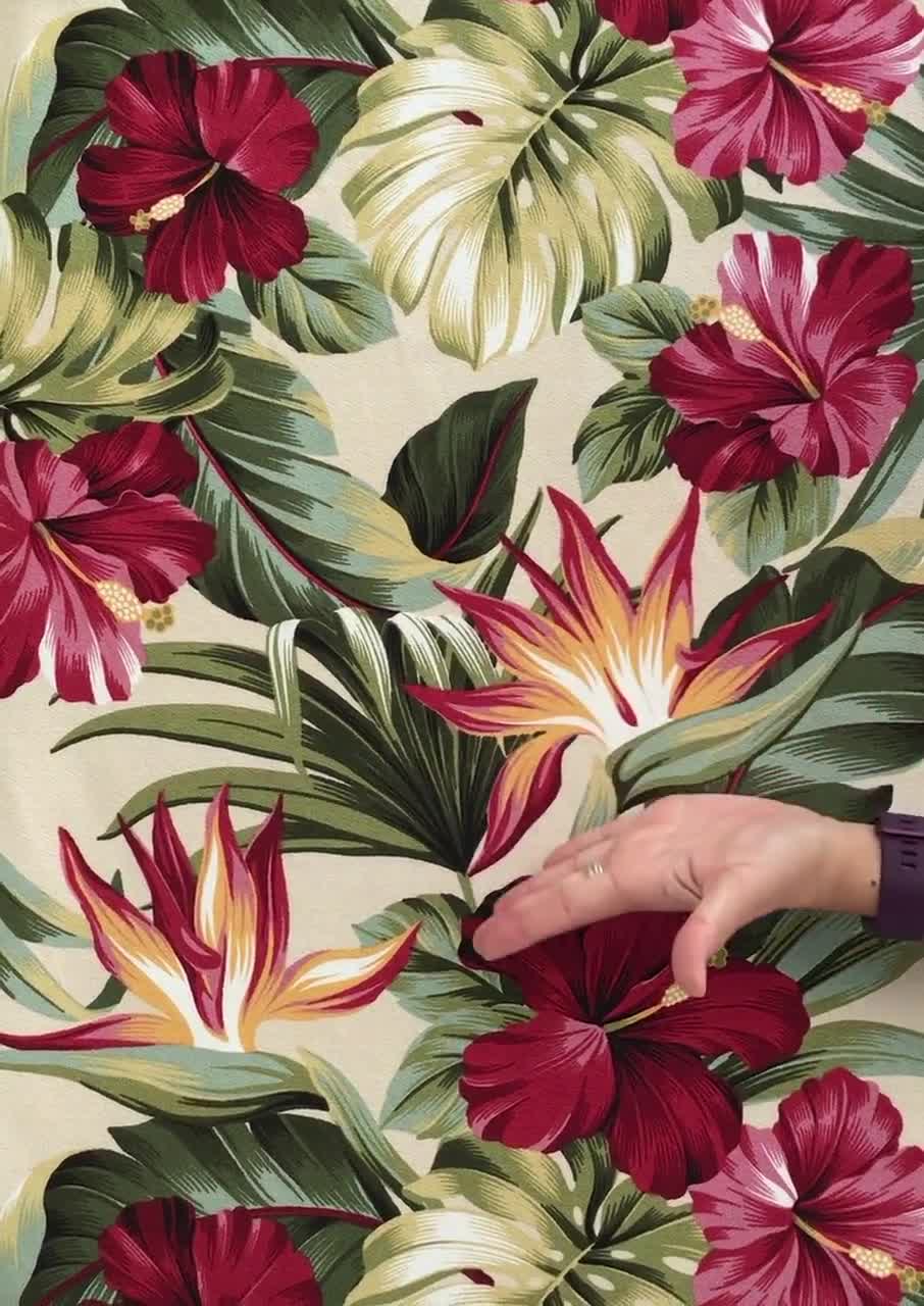 Amazon.com: Turquiose Tropical Hawaiian Print Fabric 100