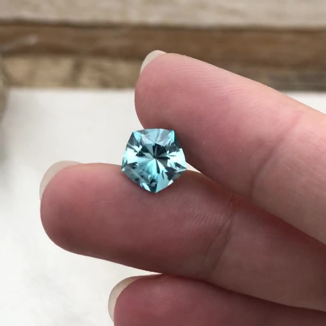 9mm Blue Zircon 3.94 Carat Custom Precision Pentagon Cut, Faceted Loose  Gemstone, US Hand Cut Gem, Precision cut Zircon