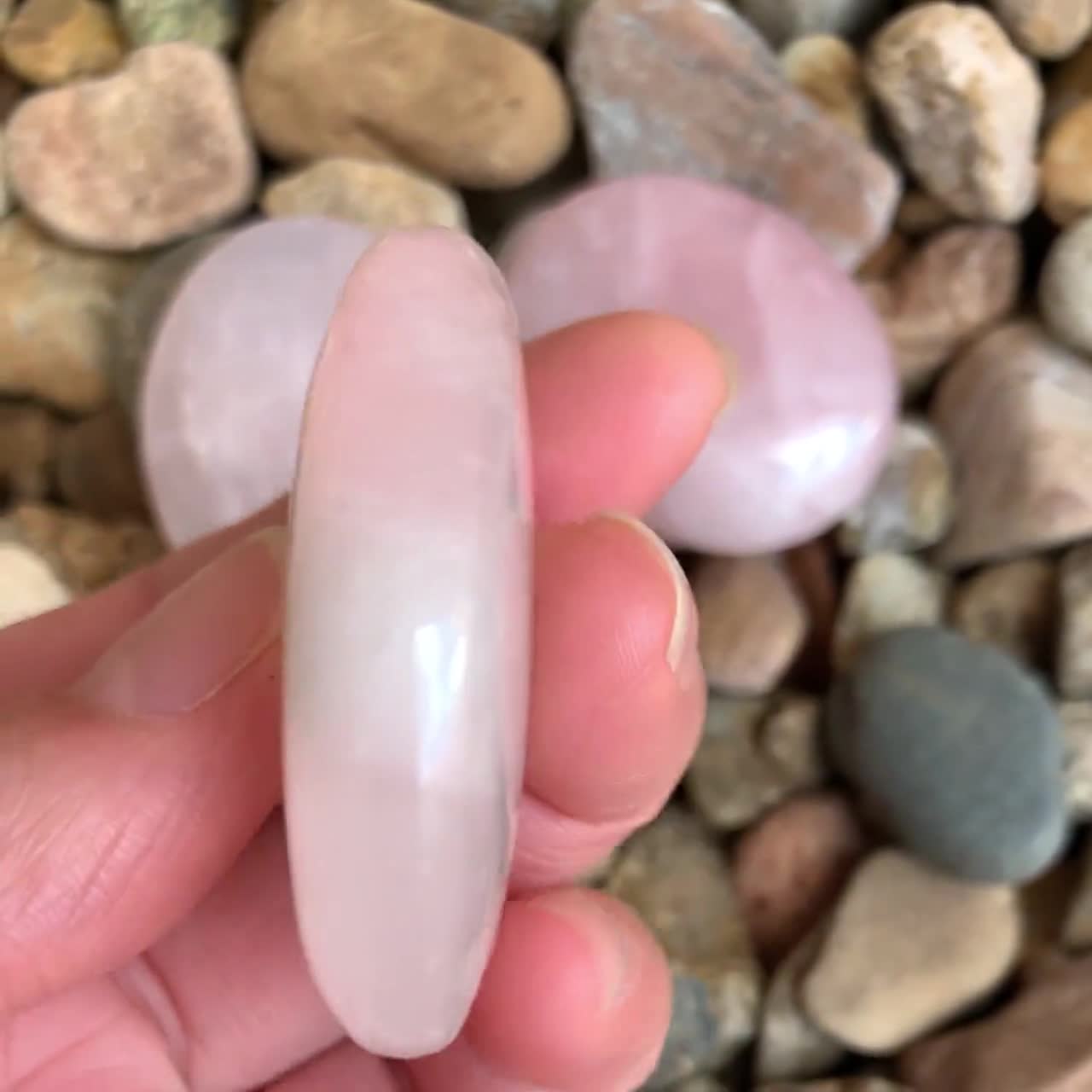 ROSE QUARTZ Palm Stone-smooth Stone-reiki Stone-healing Crystal