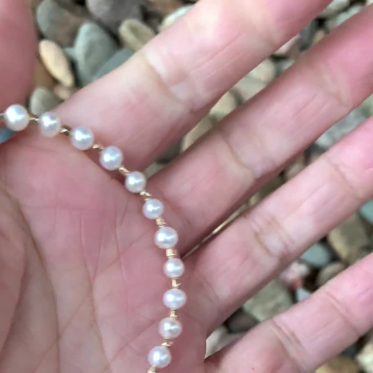 Men's Smiley Face Pearl Bracelet XL (19cm / 7.5”)