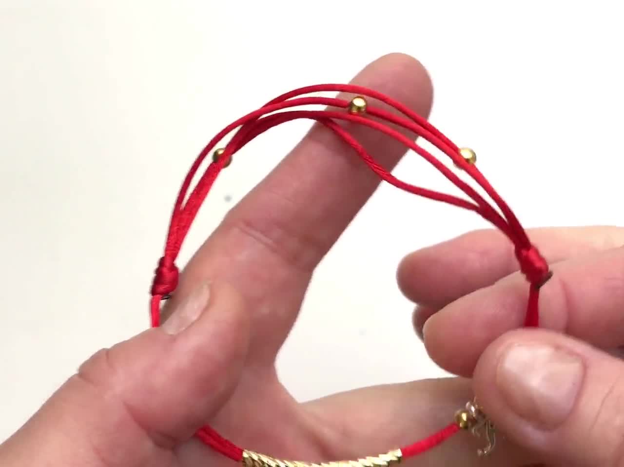Adjustable red string bracelet - infinity knot single slider ❤️ 
