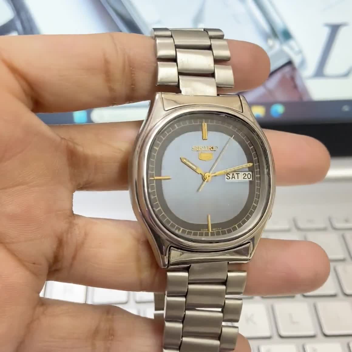 さとこ Seiko 5 Automatic Two Tone Day Date Men's Watch SNK792K1