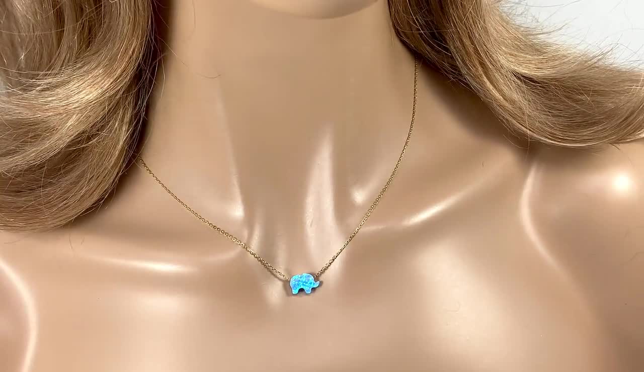 Floating Opal Heart Necklace - Invisible illusion Elephant Necklace –  Martinuzzi Accessories