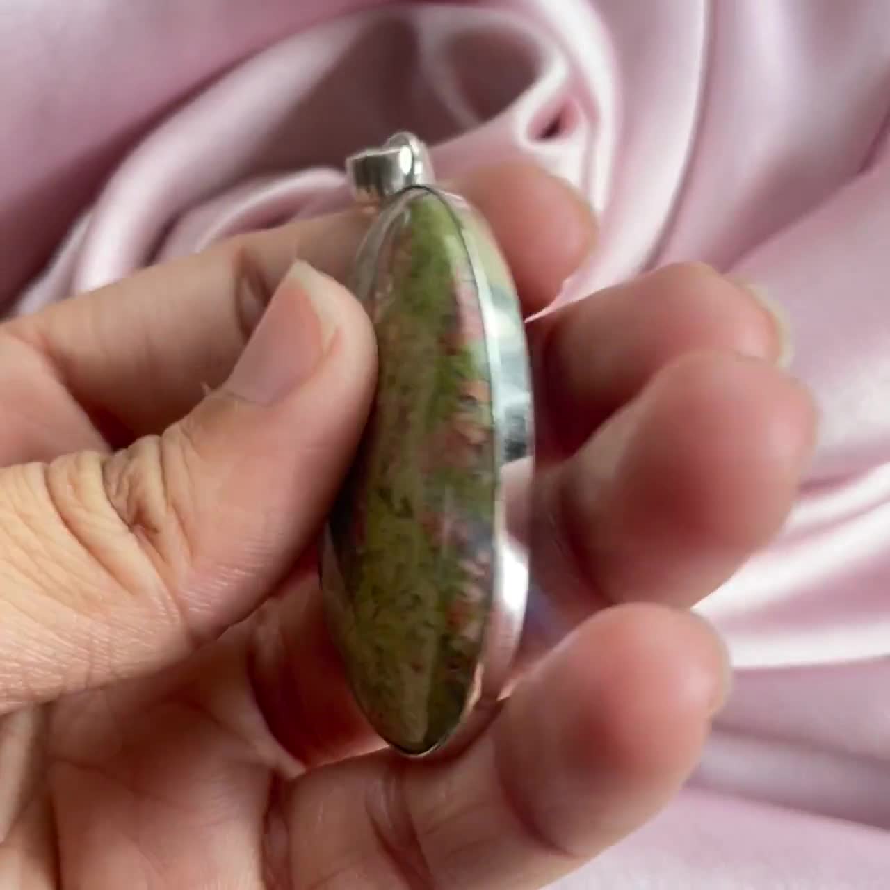 Unakite Pendant 925 Sterling Silver Pendant Unakite Gemstone