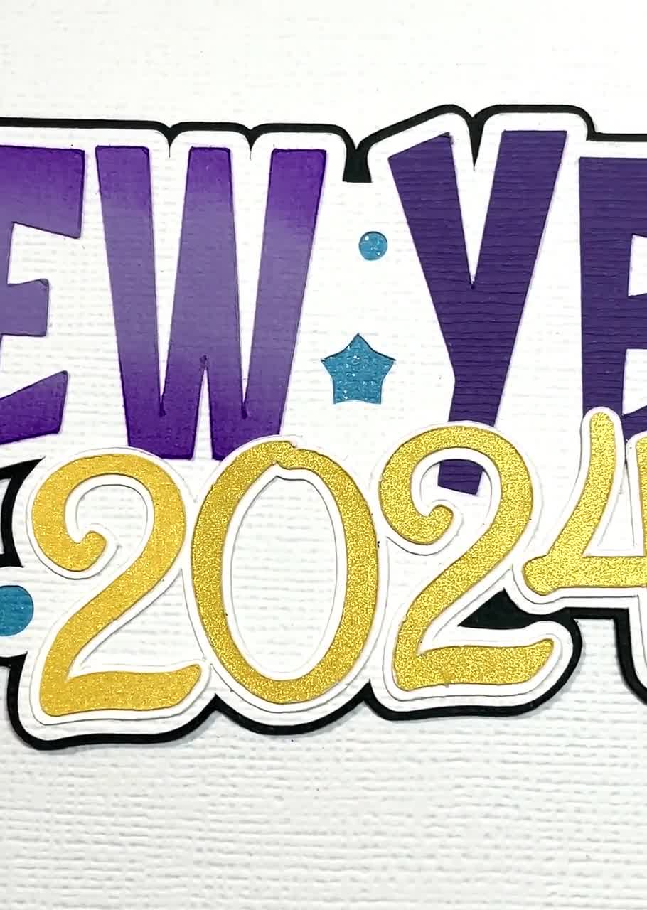 Groovy New Year 2024 - Scrapbook Page Title Die Cut