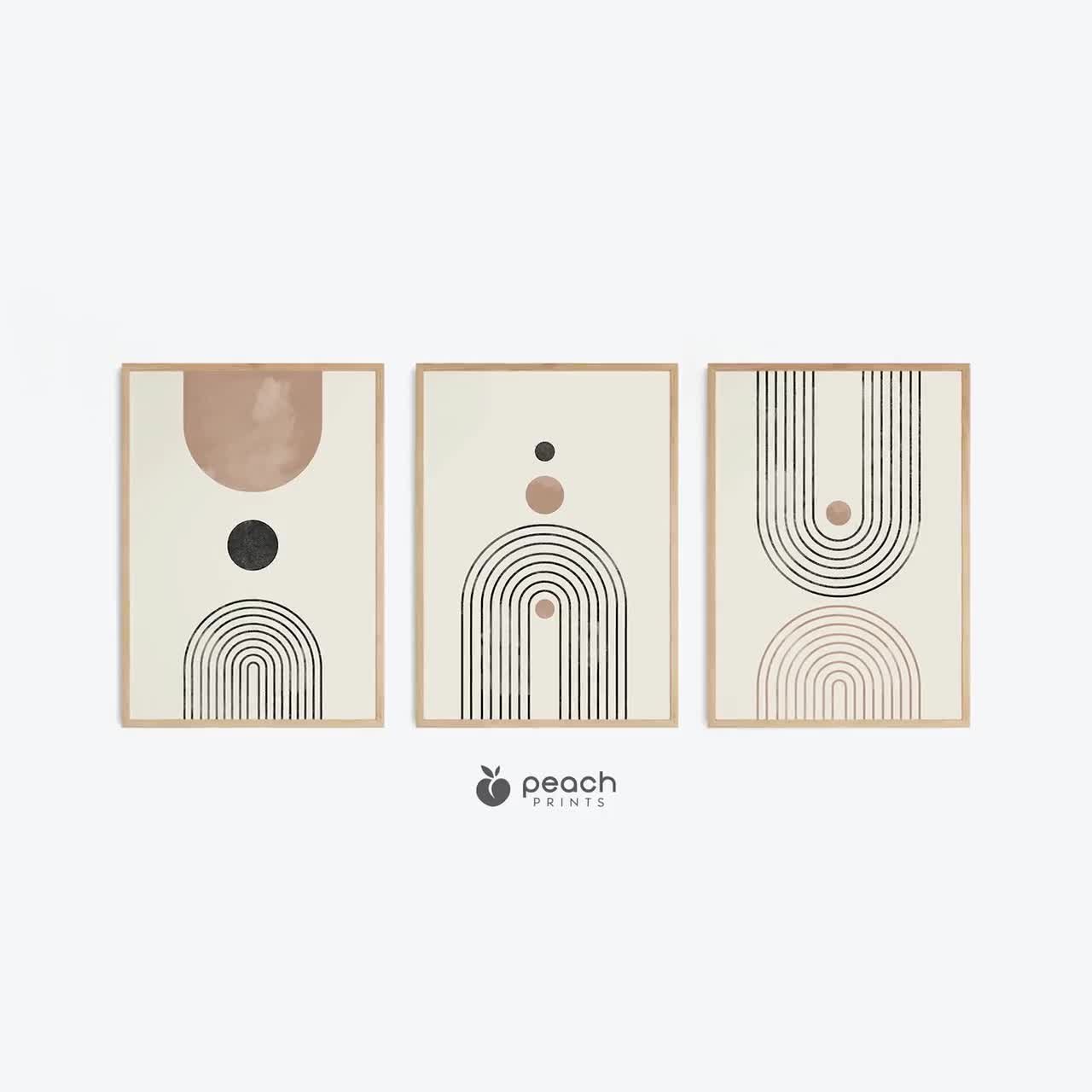 Boho Abstract Wall Art Prints, Set of 3, Printable Modern, Boho