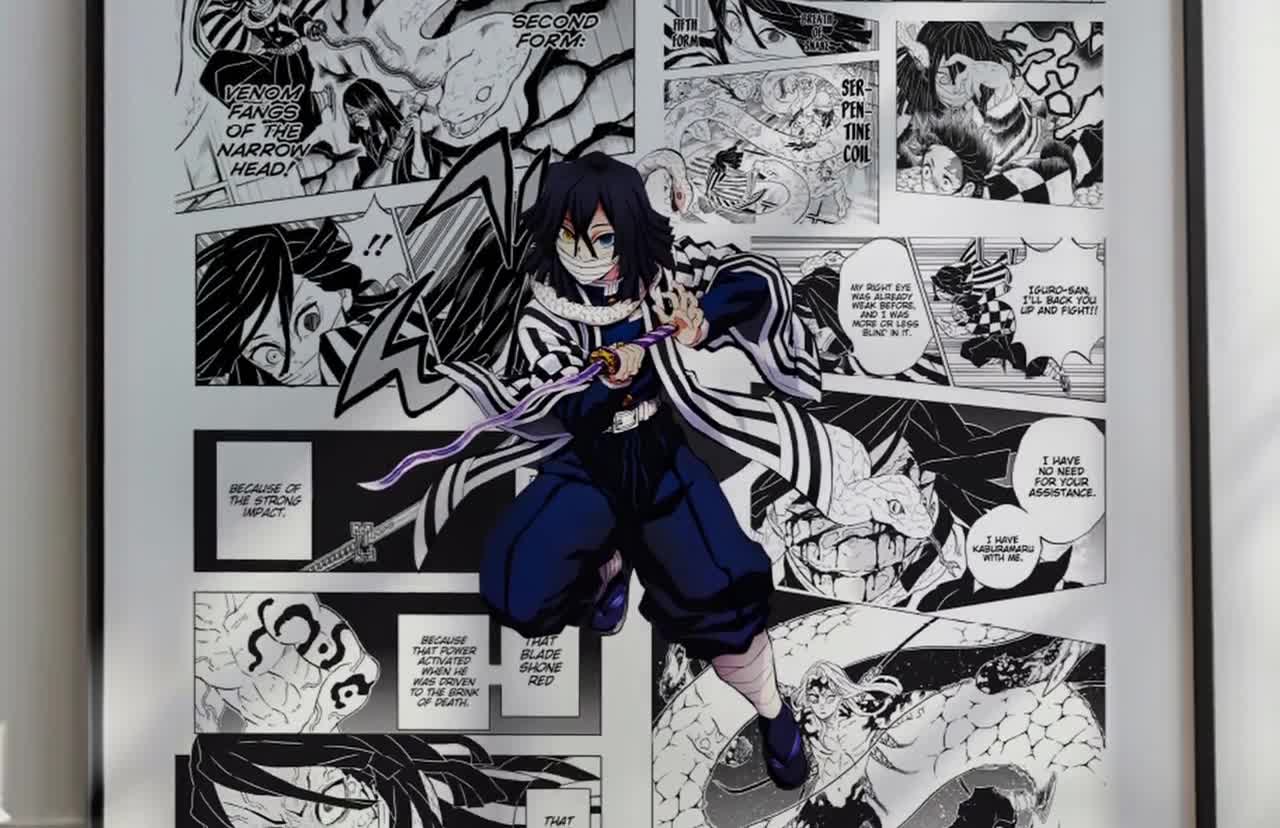 IGURO OBANAI ポスターコレクション Demon Slayer Ichiban Kuji G Prize Visual Poster A3 Size Iguro