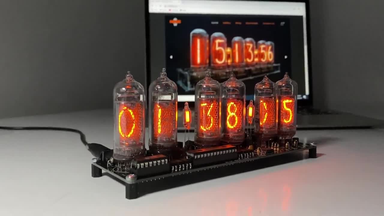  LONYIABBI Elektronische LED-Leuchtröhre, Simulation,  Nixie-Röhre, 5 V, Wecker, USB-betrieben, Heimdekoration, Geschenk