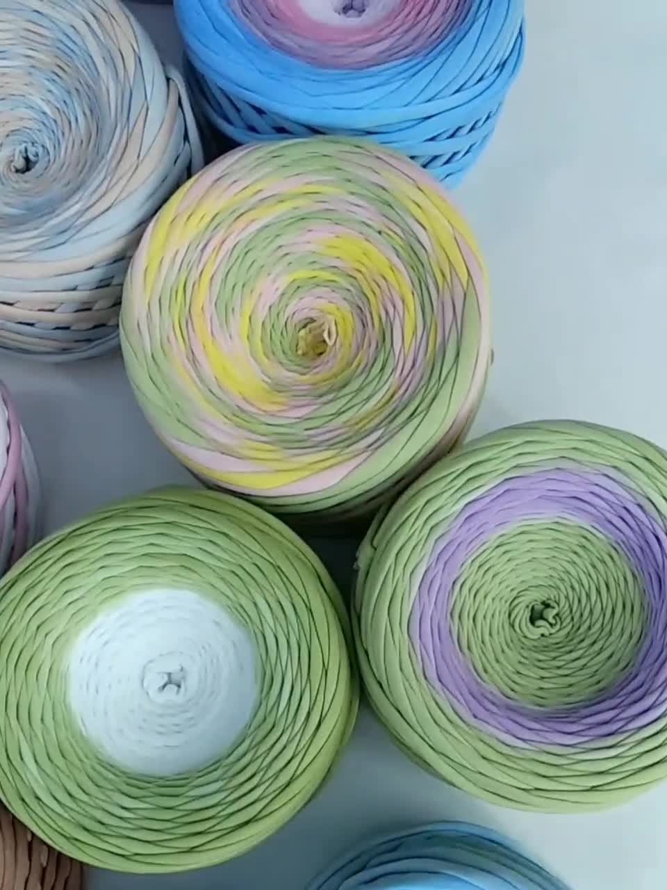 Tshirt Yarn. Crochet Yarn, Cotton Yarn, Jersey Yarn, 109 Yards 100 M Yarn  for Baskets, Carpets, Bags, Spaghetti Yarn. 