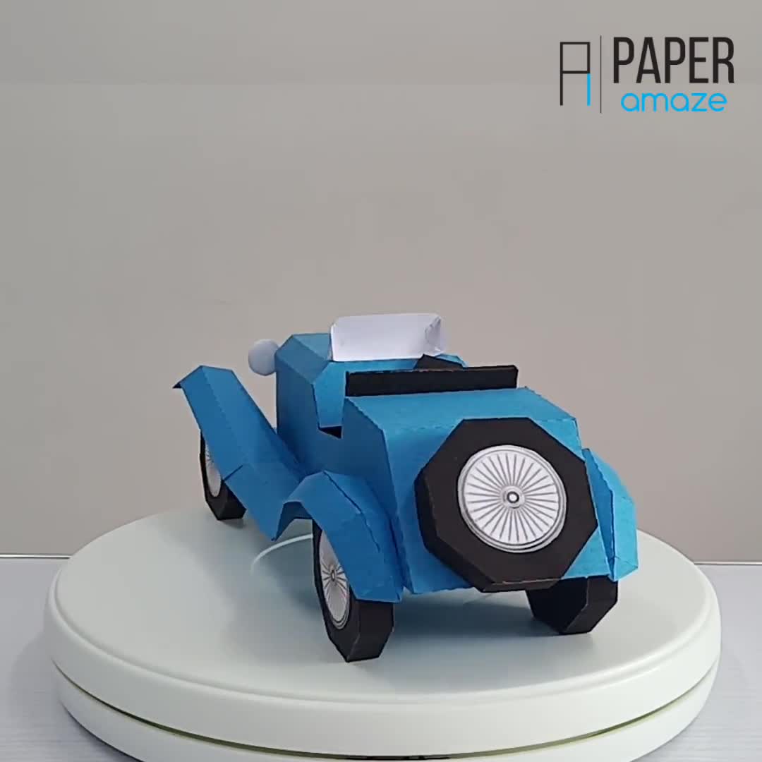 Juguete de papel para imprimir PDF, 3d modelo de papel carro
