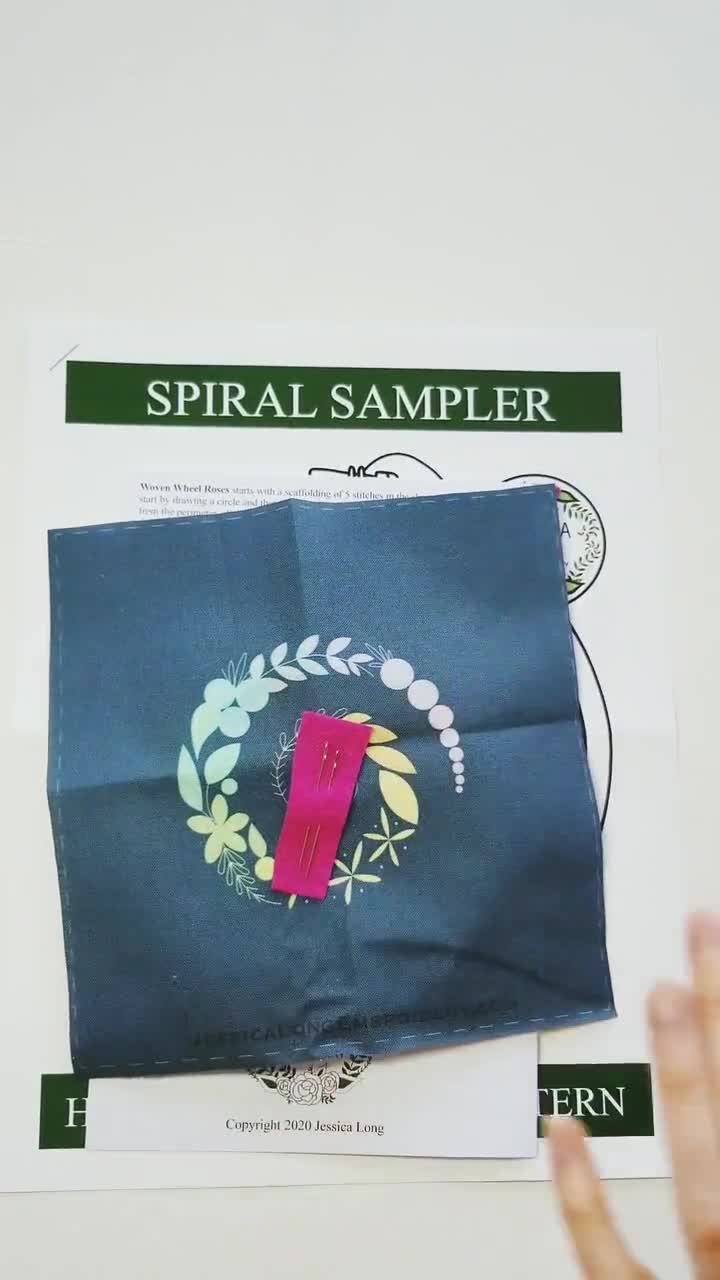 Beginner Hand Embroidery Kit With Online Class, Rainbow Spiral