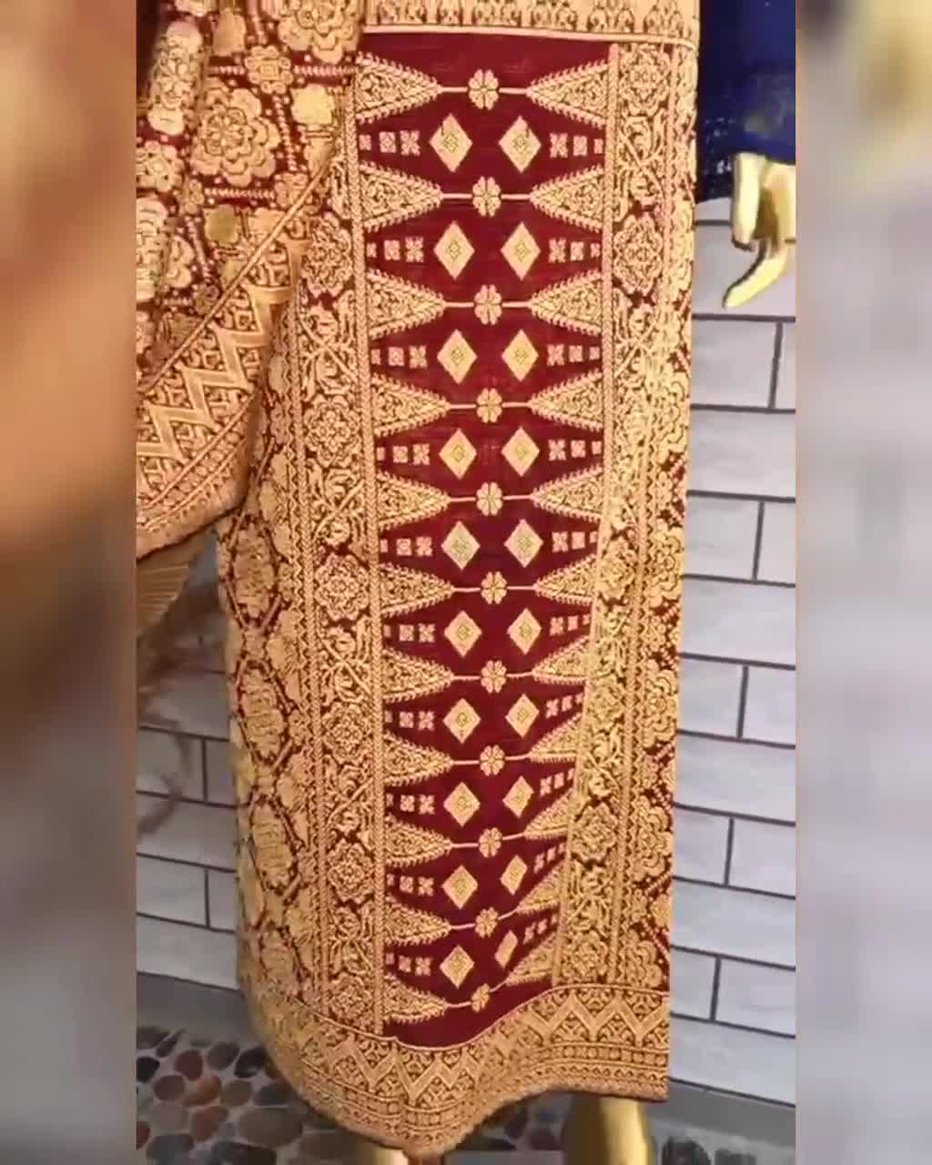Indonesian Songket Sarong & Sash, Indonesian Art Fabric, Songket 