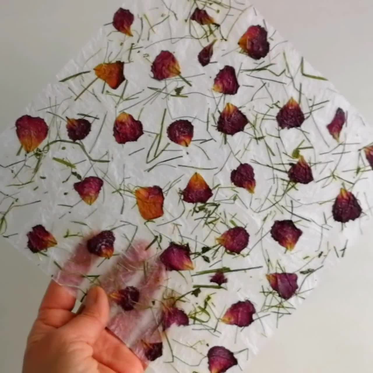 Kit regalo fai da te per adulti, realizzazione di carta fatta a mano con  petali di rosa e ortensie -  Italia