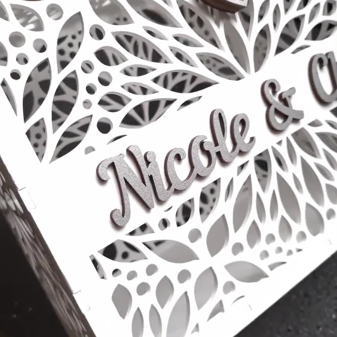 Wedding Card Box With Lock and Key, Card Box for Wedding, Rustic Weddi –  Lasercutwraps Shop