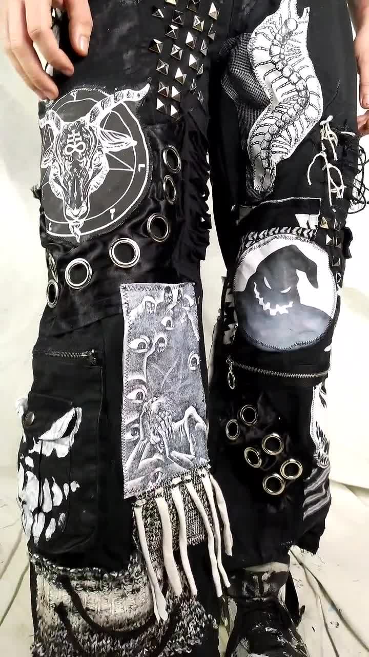 Crust Punk Pants Crust Patch Pants Custom Made Punk Pants With Patches,  Zippers, & Studs Punk Band Patch Pants Custom Crust Pants 