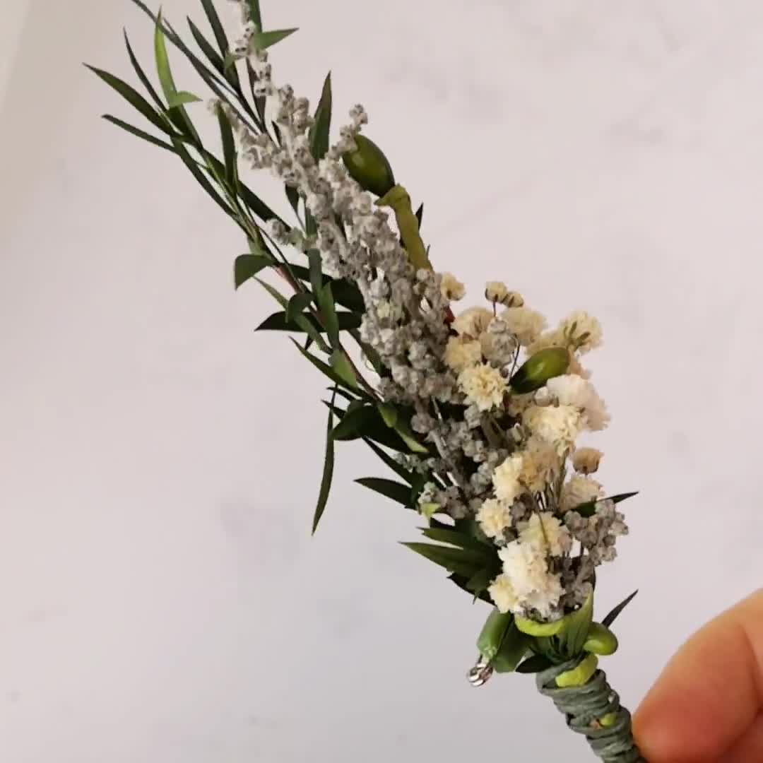 Boutonniere with magnets greens and babies breath in S. Tampa FL - Lavish  Blossoms