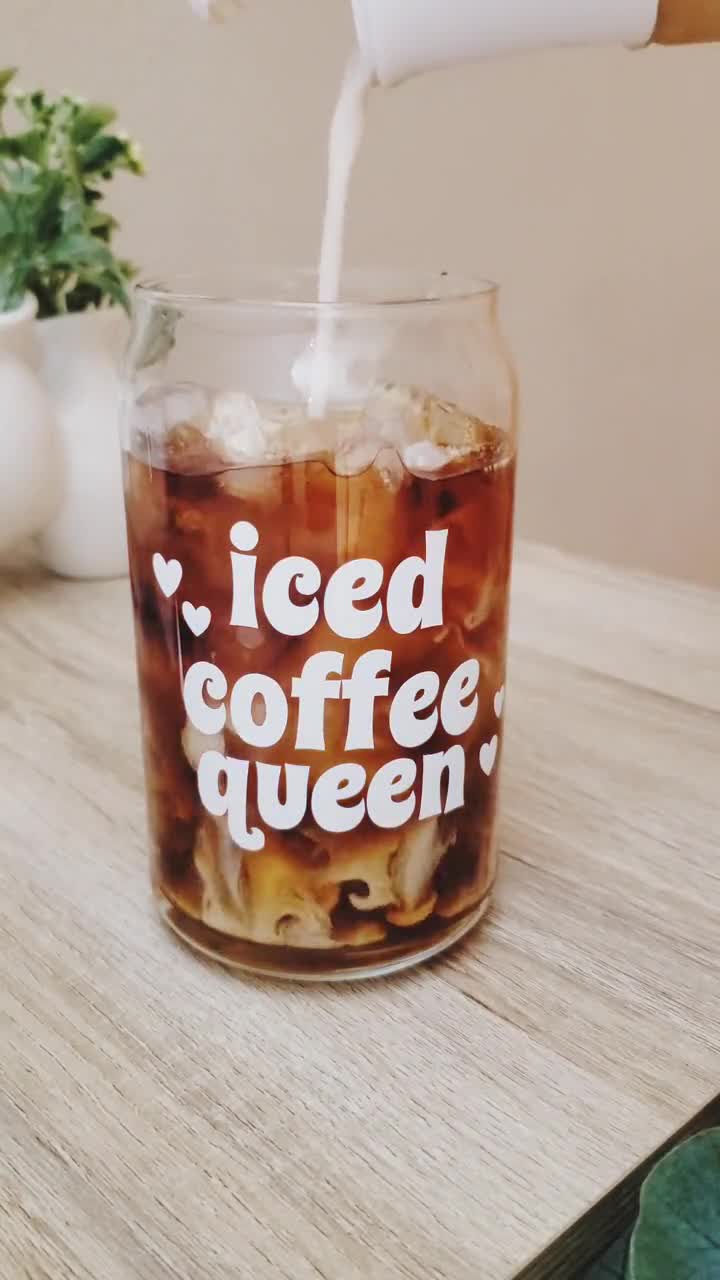 Take It Easy Iced Coffee Glass Glass Coffee Cup Aesthetic Coffee