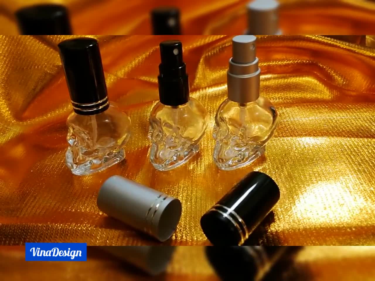 1pc 8ML Unique Skull-Shaped Refillable Glass Perfume Spray Bottles