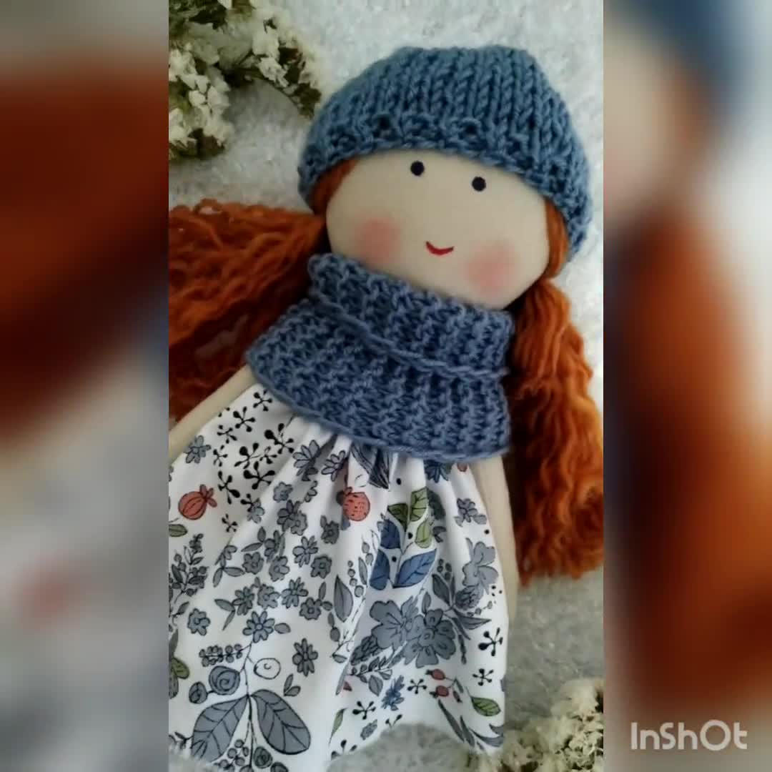 Cloth Doll Girl Textile First Doll Rag Doll Girl With Red Hair Fabric Soft  Doll Birthday Gift to Granddaughter 