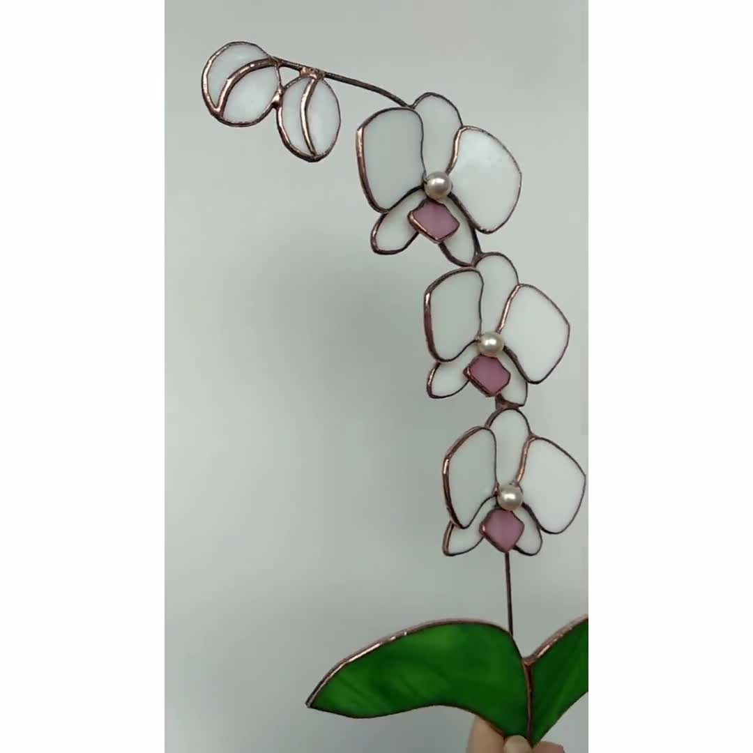 Glass Flower With Stems Everlasting Flowers Stained Glass 