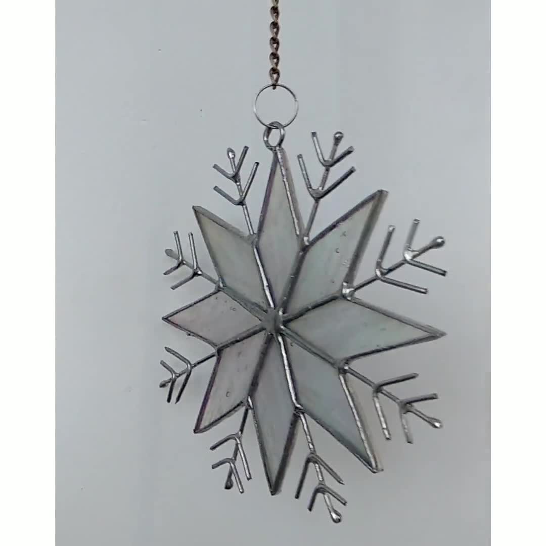 Attrape-rêves Flocon De Neige Noël - Prisme En Verre K9, 27 Cm, Décorations Colorées