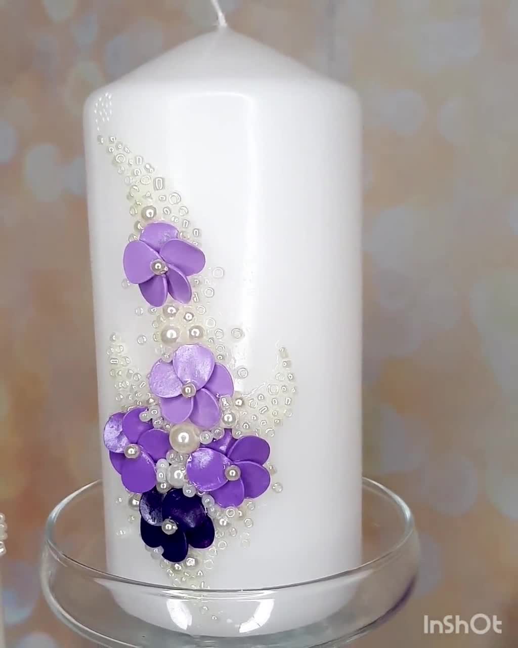 Purple wedding deals candles