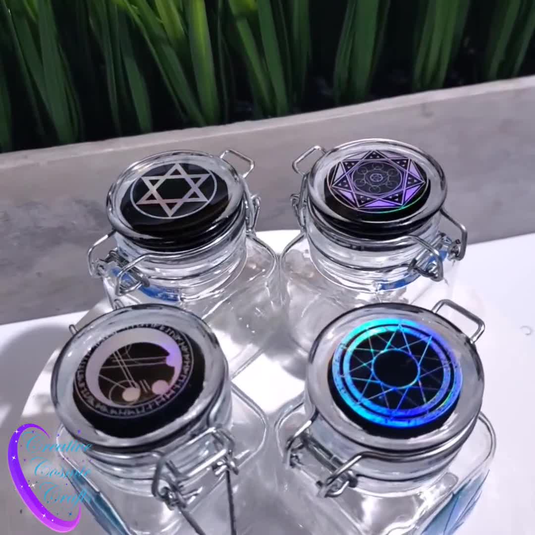 Holographic Stash Jar Airtight Lid Jar Small Glass Stash Jar Custom Jars 
