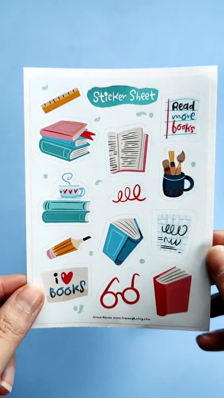 Sticker Sheet Book Ephemera Washi Classical Starts and or Puff