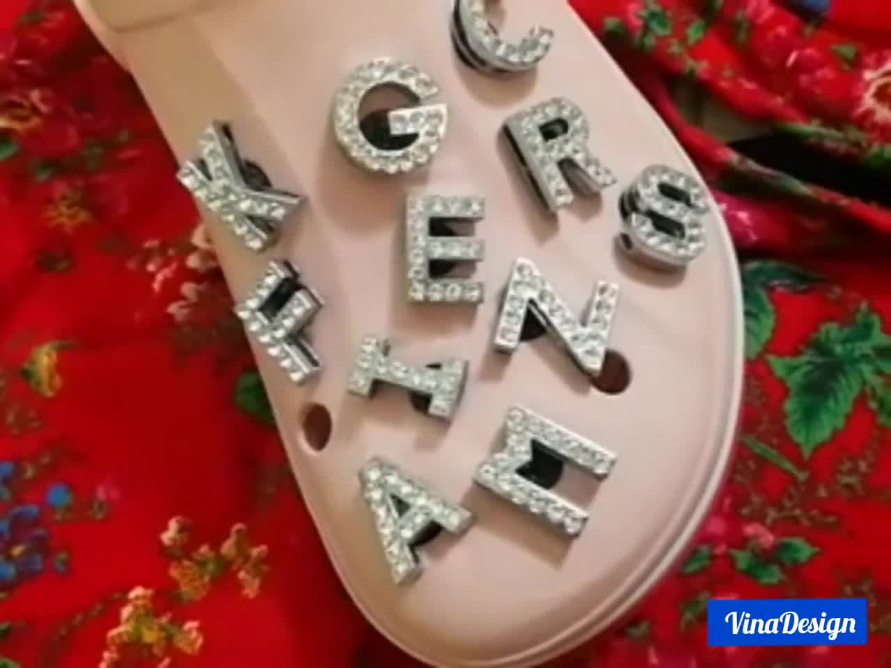 20mm Large Diamond Letter Crocs Shoe Charms Bling Crocs Shoe