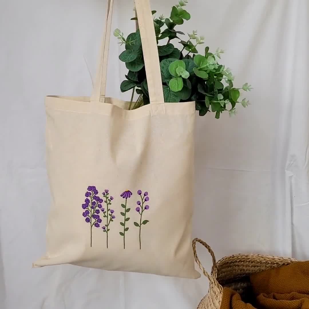 Floral tote bag, tote bag de flores, tote bag tela, aesthetic tote bag de  flores, bolsa de tela pintada, bolsa de tela decorada, ecobag -  México