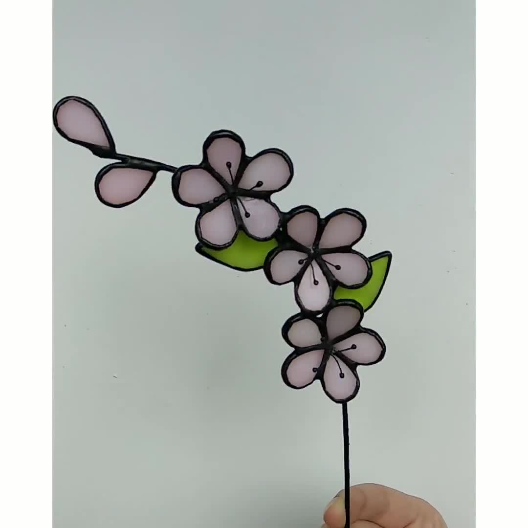 Glass Flower With Stems Everlasting Flowers Stained Glass 