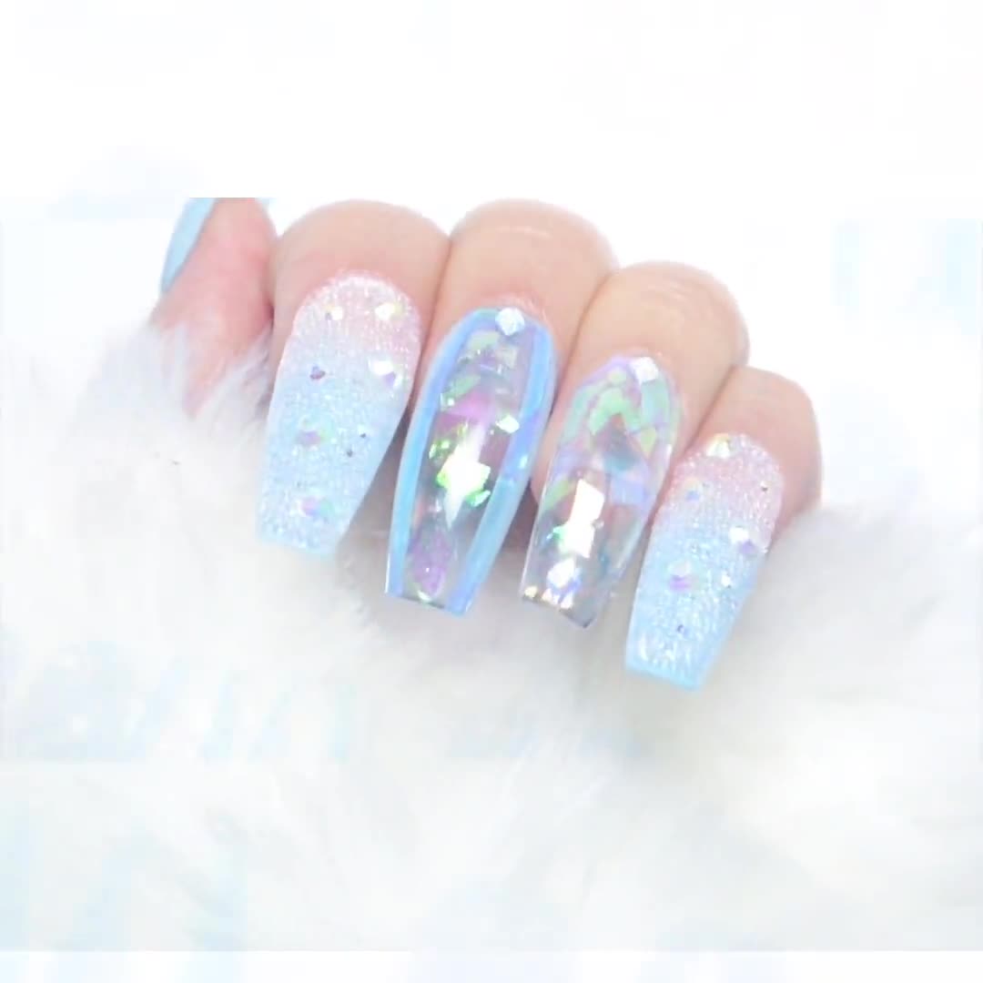 Pink Moon Dream glitter Set (Set of 9 Holographic Nail Glitter Mermaid