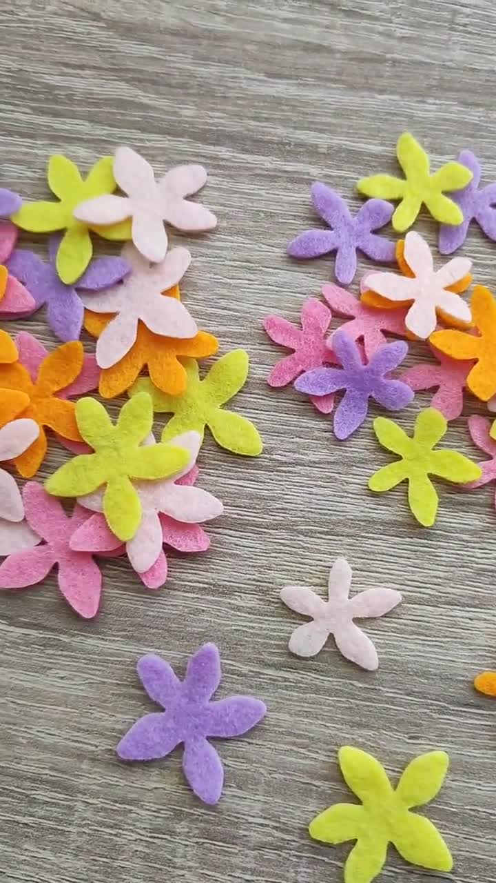 Small Felt Flowers, Felt Shapes for Spring Table Decor, Felt Cut Out, Die  Cuts for Crafts, Pre Cut Felt 