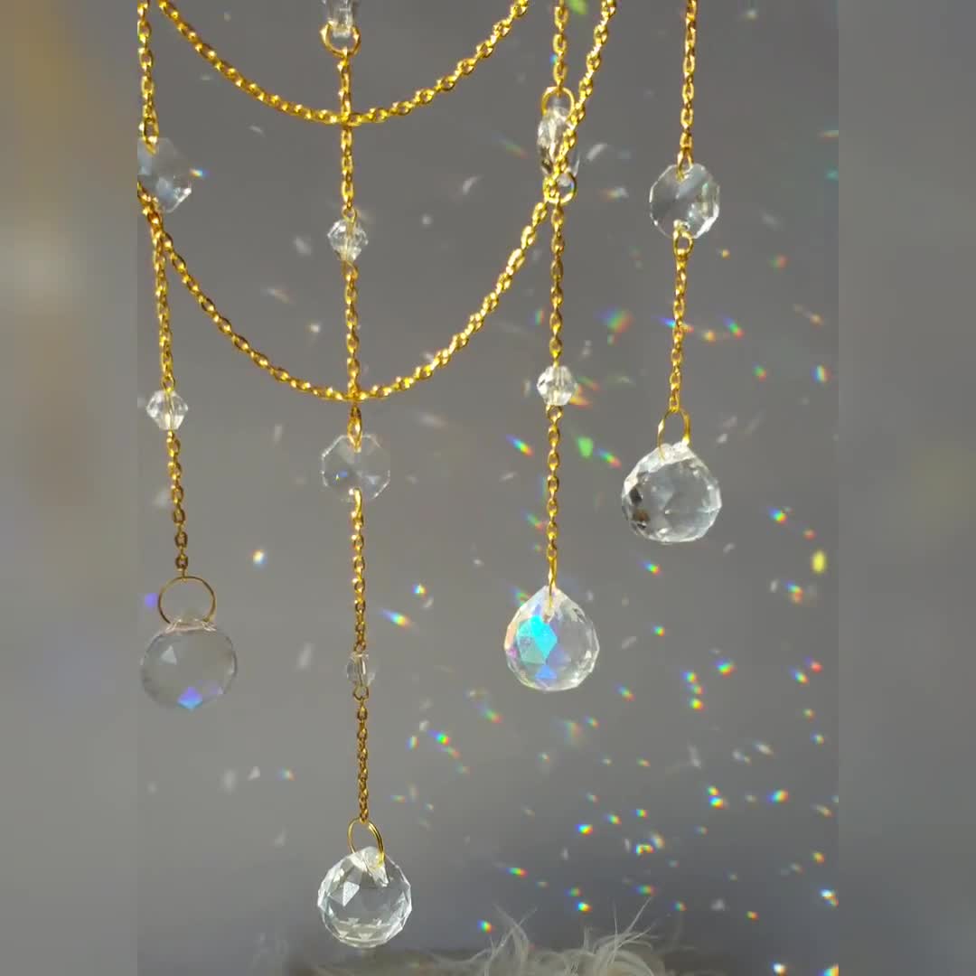 Handmade Silver Crystal Sun Catcher Crystal Beads Pendants - Temu