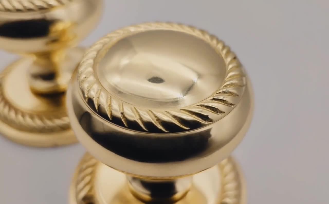 Luxury Solid Brass Gold Circle Centre Door Knob 