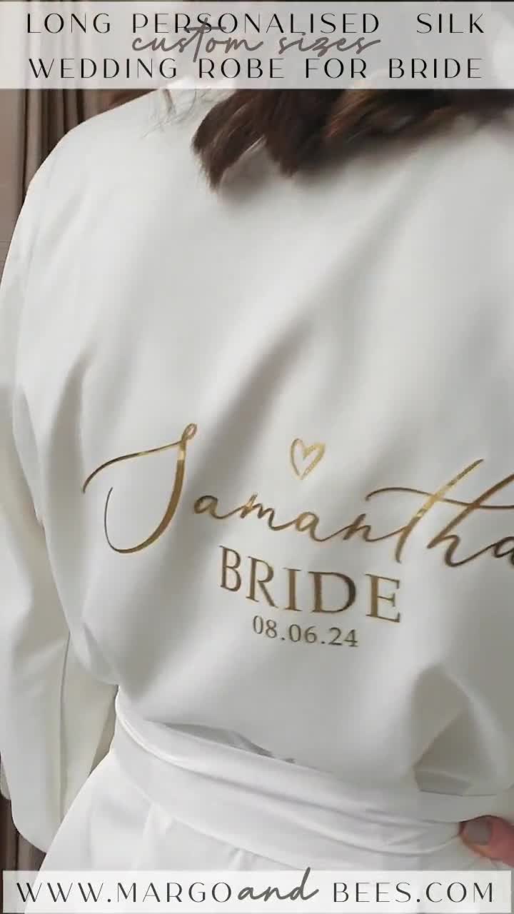 Custom bride robe and Nightgown Set, bridal robe puff long sleeve Sexy  boudoir robe, bride set slip
