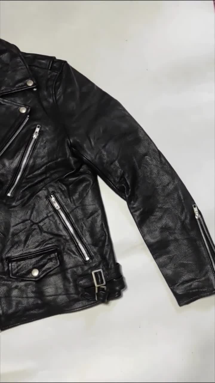 Biker black jacket vivastudio Premium Leather