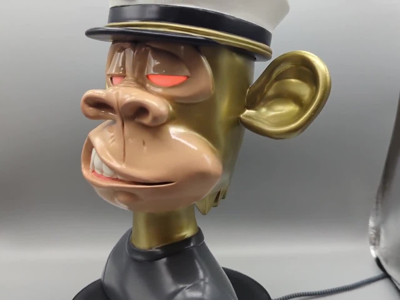 Handcrafted Bored Ape #3749 Sculpture: LED Illuminated NFT Art - Etsy