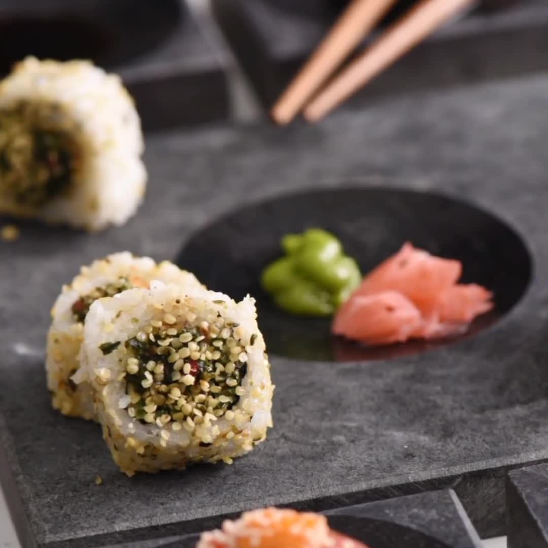 Grande set da sushi quadrato nero, set da portata per sushi, set da sushi  nero, piatto da sushi, set da regalo per sushi, set giapponese -  Italia