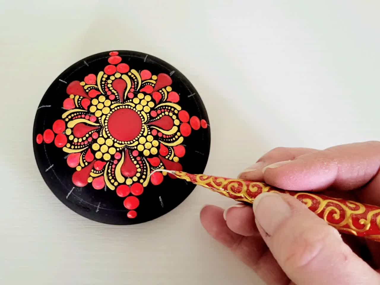Angle Dotter™ Set of 5 Mandala Curved Dotting Tool Pen Stylus Bent Assorted  Dot Sizes Boho Decor Art Nail Art Original Spiral Ribbon