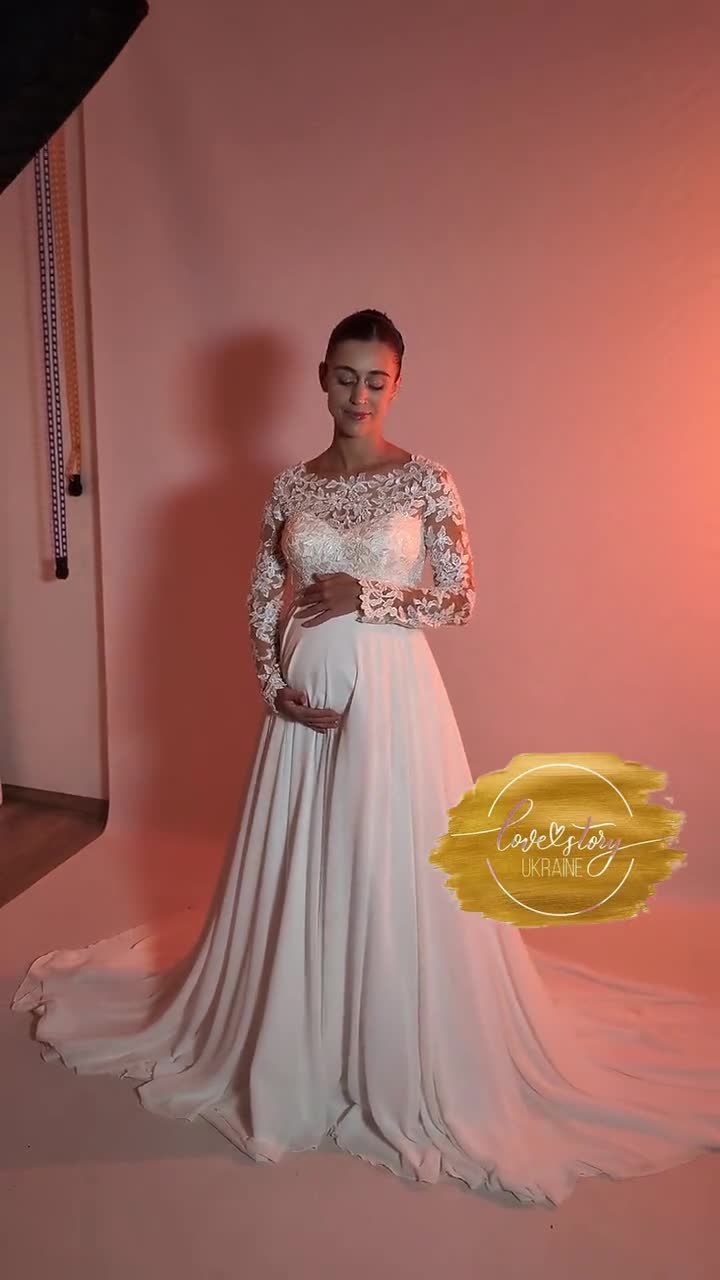 chinese dress ladies Momyknows Golden Sparkly Sequin Side Slit Flare Sleeve Elegant Evening Gown Boho Maternity Photoshoot Baby Shower Party Maxi Dress Golden / 2XL