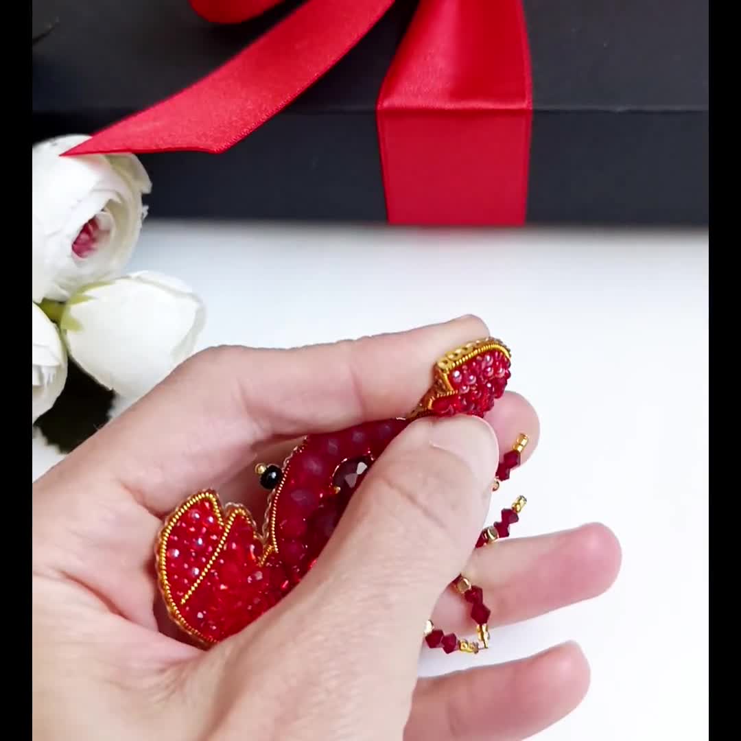 DIYカニブローチキット：蟹座、初心者向け刺繍シーサイドキット、海洋